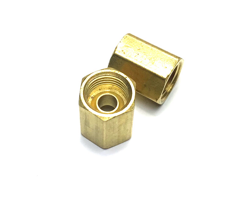 1/4" BRASS INVERTED FLARE JOINER - QTY 2