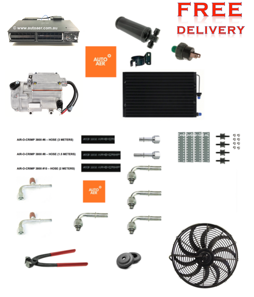 COMPLETE ELECTRIC UNDER DASH AIR CONDITIONING COOL ONLY  -  KIT 10