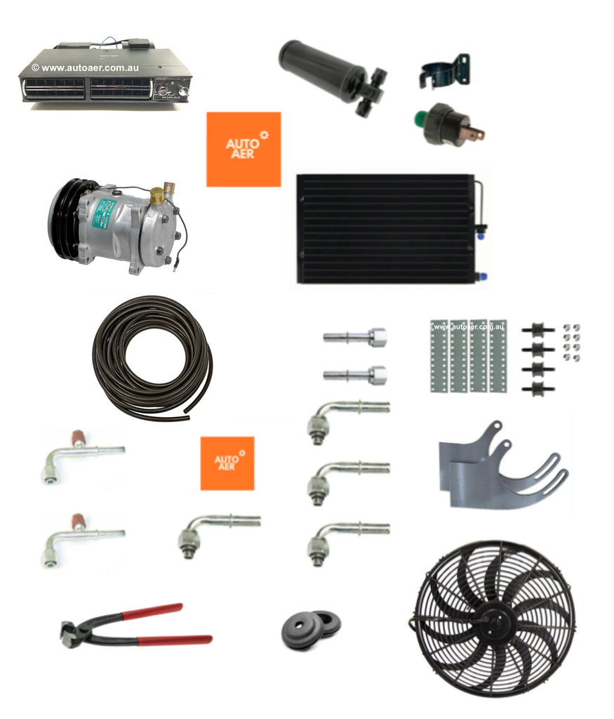 TRUCK 24V UNDER DASH AIR CONDITIONING COOL ONLY SYSTEM  -  KIT 3